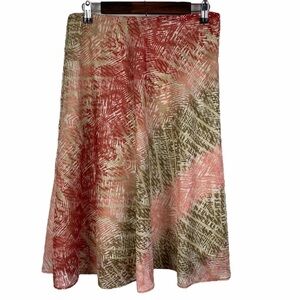 Covington Pull-On A-line Skirt Women's Small Red Pink Tan‎ Lined